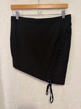 $428 New Michelle Mason Mini Skirt Asymmetrical Lace Up Size 4 Party Club Luxury
